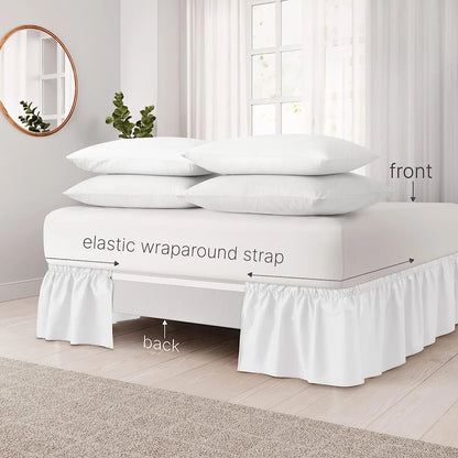 Elastic Wrap-Around Ruffled Bed Skirt – Soft, Comfortable, Fade-Resistant Bedding Protector with Easy-Fit Design for Stylish Bedroom Decor