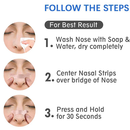 500/300/100PCS Breath Nasal Strips – Anti-Snore Nose Patches for Easier Breathing & Better Sleep