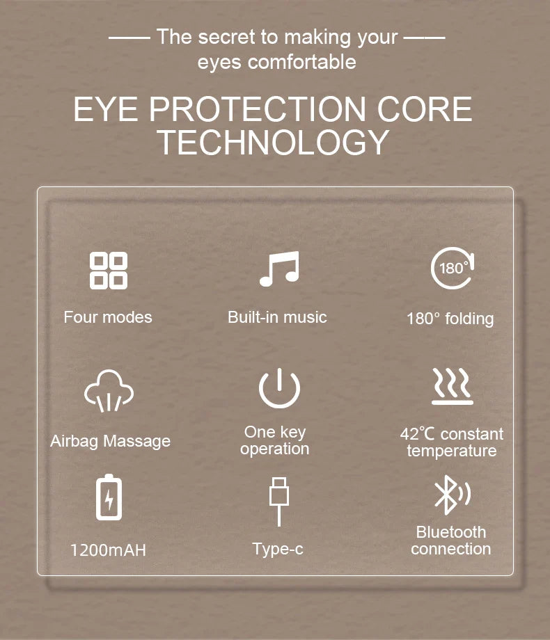 Newest Visible Eye Massager | Smart Airbag Compression Glasses with Bluetooth Music for Better Sleep
