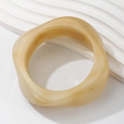 DIEZI Punk Big Geometric Acrylic Bangles – Irregular Wide Hip Hop Bracelets for Women & Men