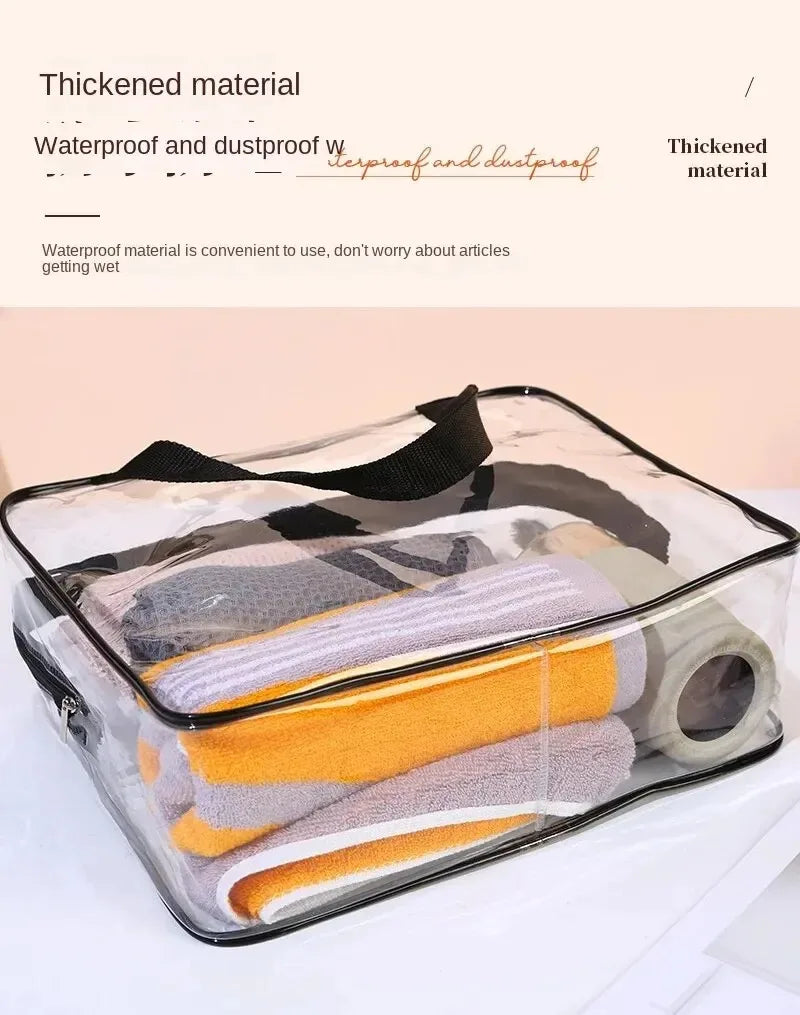 3-Size Transparent Toiletry Bags – Large Capacity Travel Organizer Stroller Bag for Makeup, Cosmetics & Multifunctional Storage
