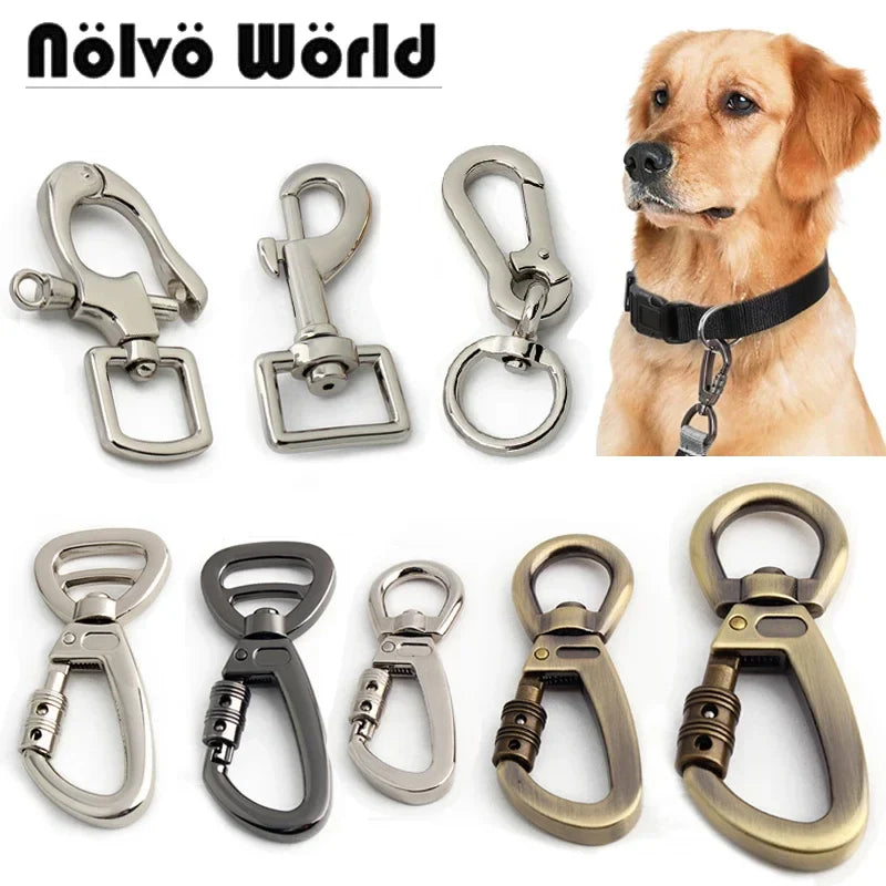 Auto-Locking Dog Leash Carabiner Clip – Swivel Rotating Ring Pet Hook for Outdoor Walking, Keychain & Pet Accessories