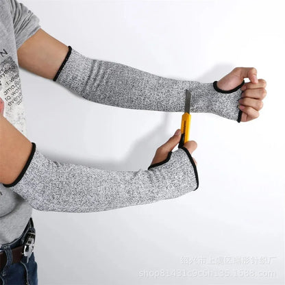 Level 5 Anti-Cut Safety Sleeves – Puncture-Resistant Arm Guard Gloves, Breathable Cutting Protection for Household Use