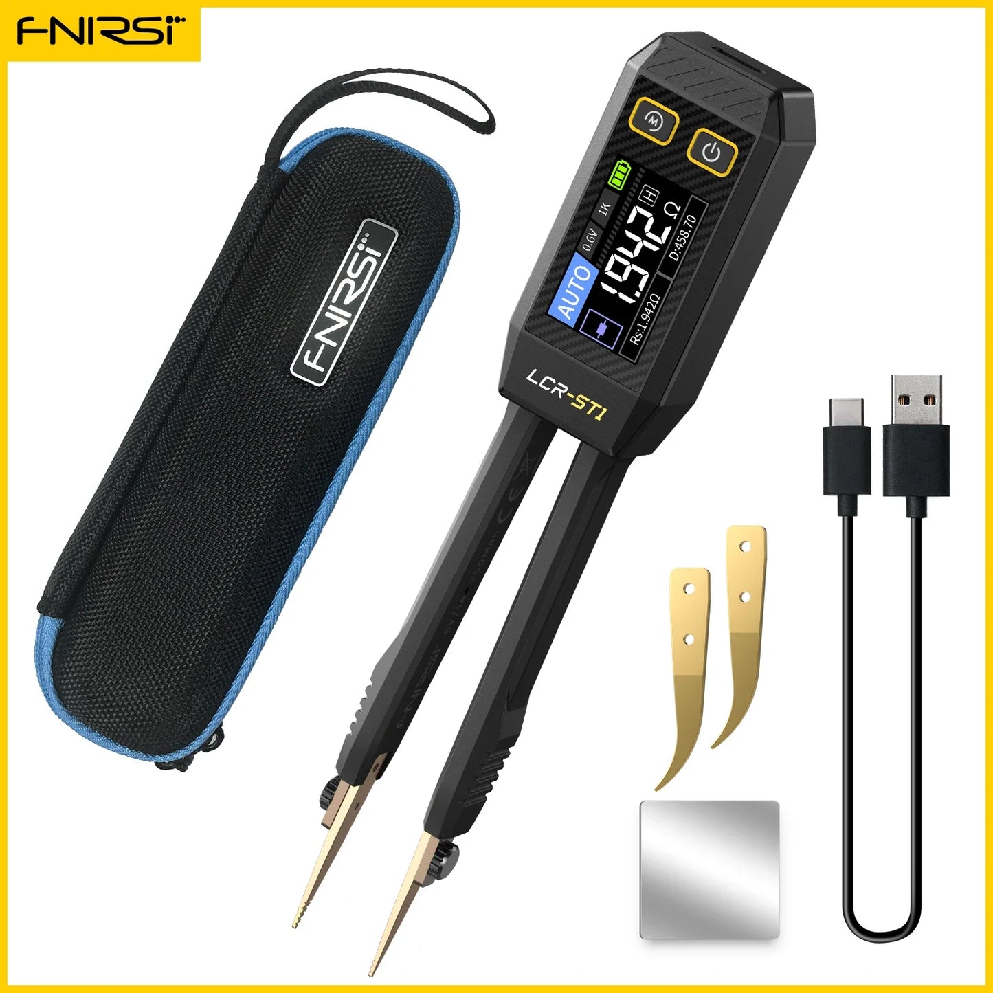 FNIRSI LCR-ST1 Mini Smart Tweezer – LCR, ESR, Resistance & Capacitance Tester for SMD Components