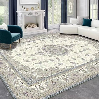 French Retro Persian Crystal Velvet Rug - Non-Slip Large Area Carpet for Living Room, Bedroom & Sofa