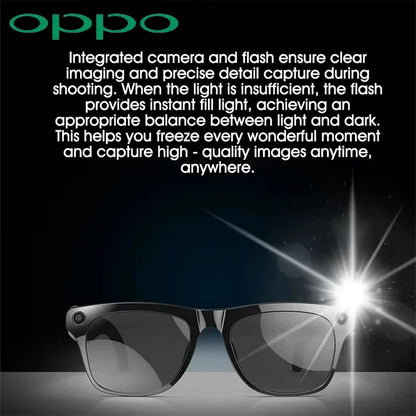 OPPO AI Smart Glasses — Ultra-Clear Camera, Touch Control, Bluetooth Calling, Video & Music Player Sport Sunglasses