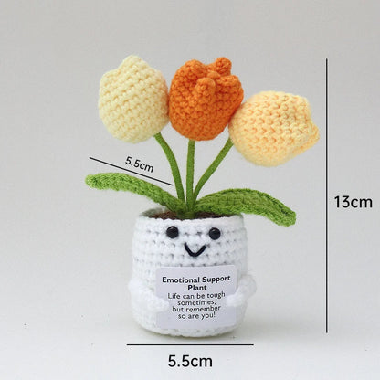 Positive Energy Crochet Doll — Handmade Knitted Plush Potato, Plant, Avocado, Bee & Animal Pocket Hug Emotional Support Gift