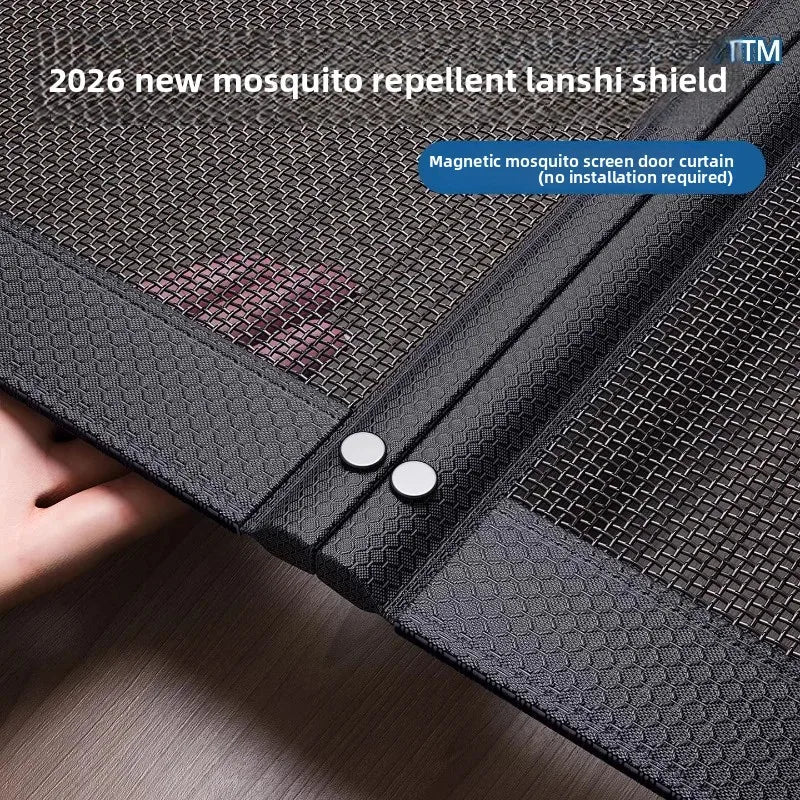Magnetic Mosquito-Proof Door Curtain - Fiberglass Mesh Fly Screen with Full Magnetic Strips & Self-Adhesive Design