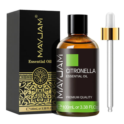MAYJAM 100ml Essential Oil with Dropper - Sandalwood, Lavender, Eucalyptus & Vanilla for Humidifiers & Candles