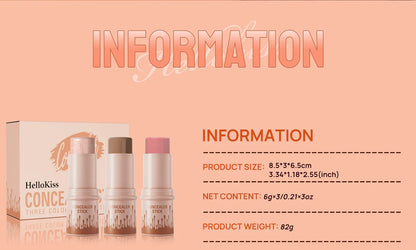Contour Stick Set – Natural Matte Finish Highlighters & Shadow, Waterproof V-Face Shaping Contour Wand for Face Makeup
