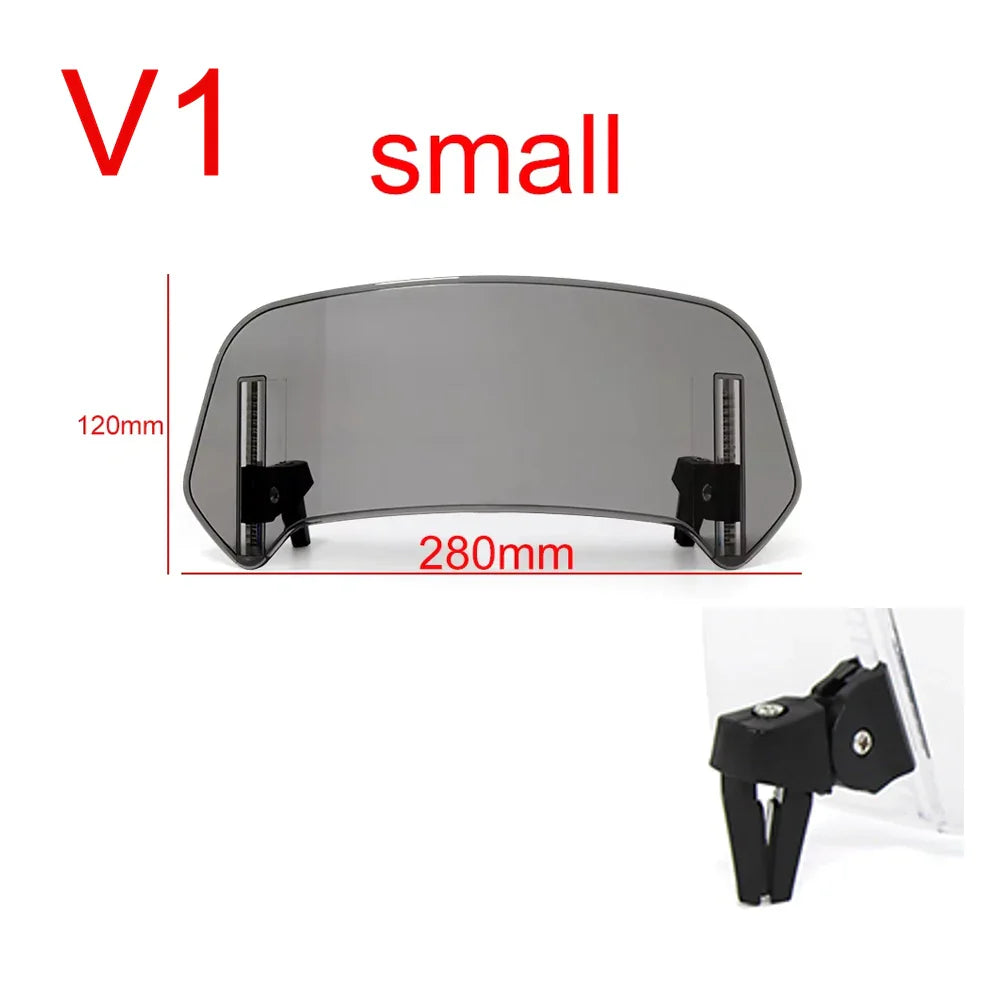 Universal Motorcycle Windshield Extension – Adjustable Clamp-On Wind Deflector Spoiler for BMW, Kawasaki, Yamaha, Honda & Suzuki Bikes