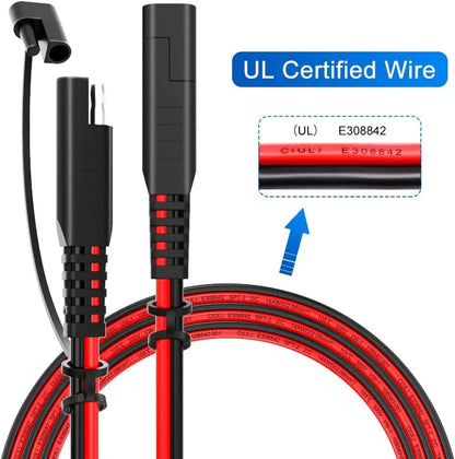 14AWG 4.5M SAE to SAE Extension Cable Quick Connect Battery Charging Wire for Car, RV, Motorcycle & Solar Panel Universal Power Lead