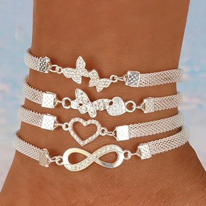 20PCS Bohemian Snake Chain Anklet Set – Vintage Twisted Foot Jewelry for Women, Summer Beach Ankle Bracelet Gift Set