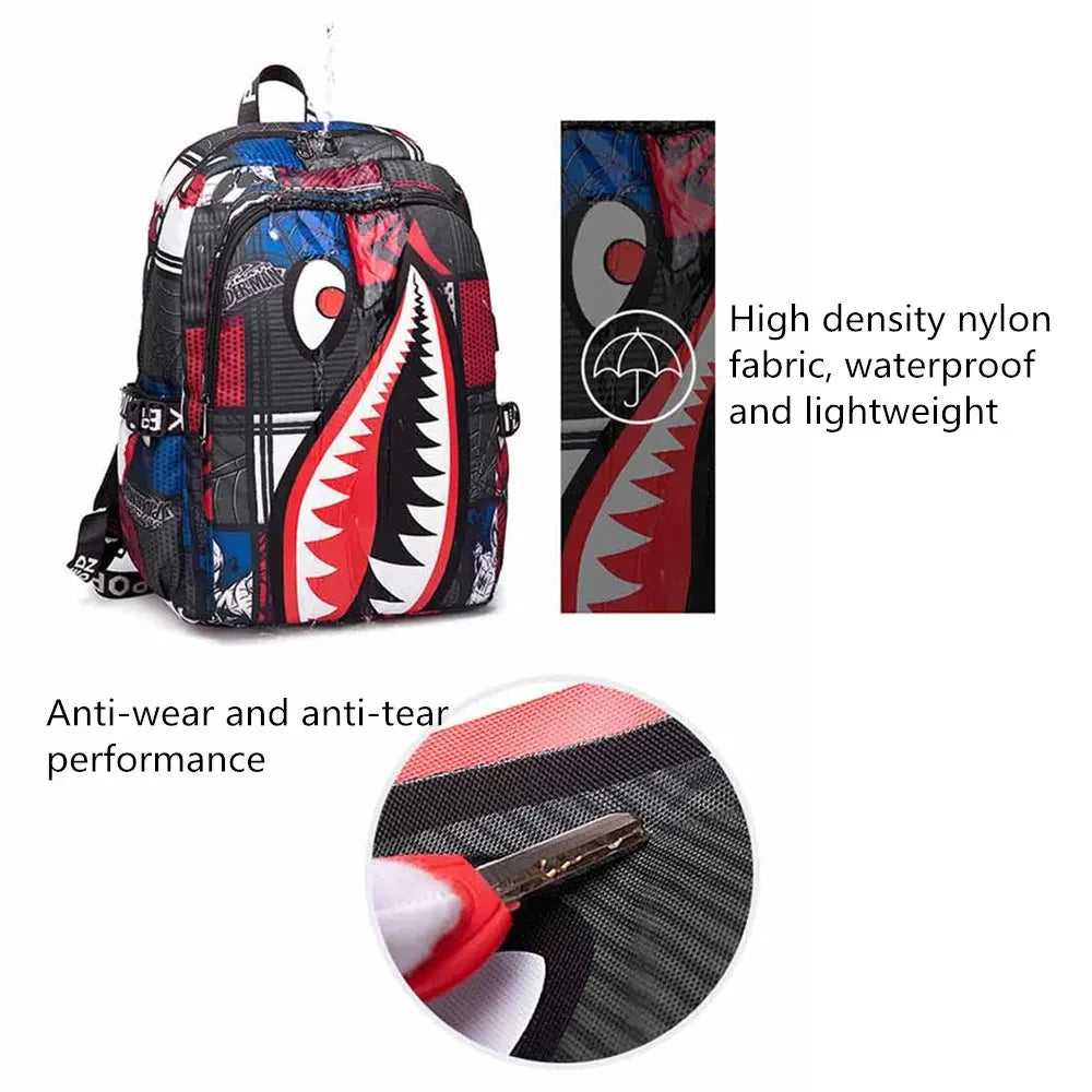 Anti-Theft Waterproof Backpack — Unisex Fabric Rucksack Travel Bag for School & Students