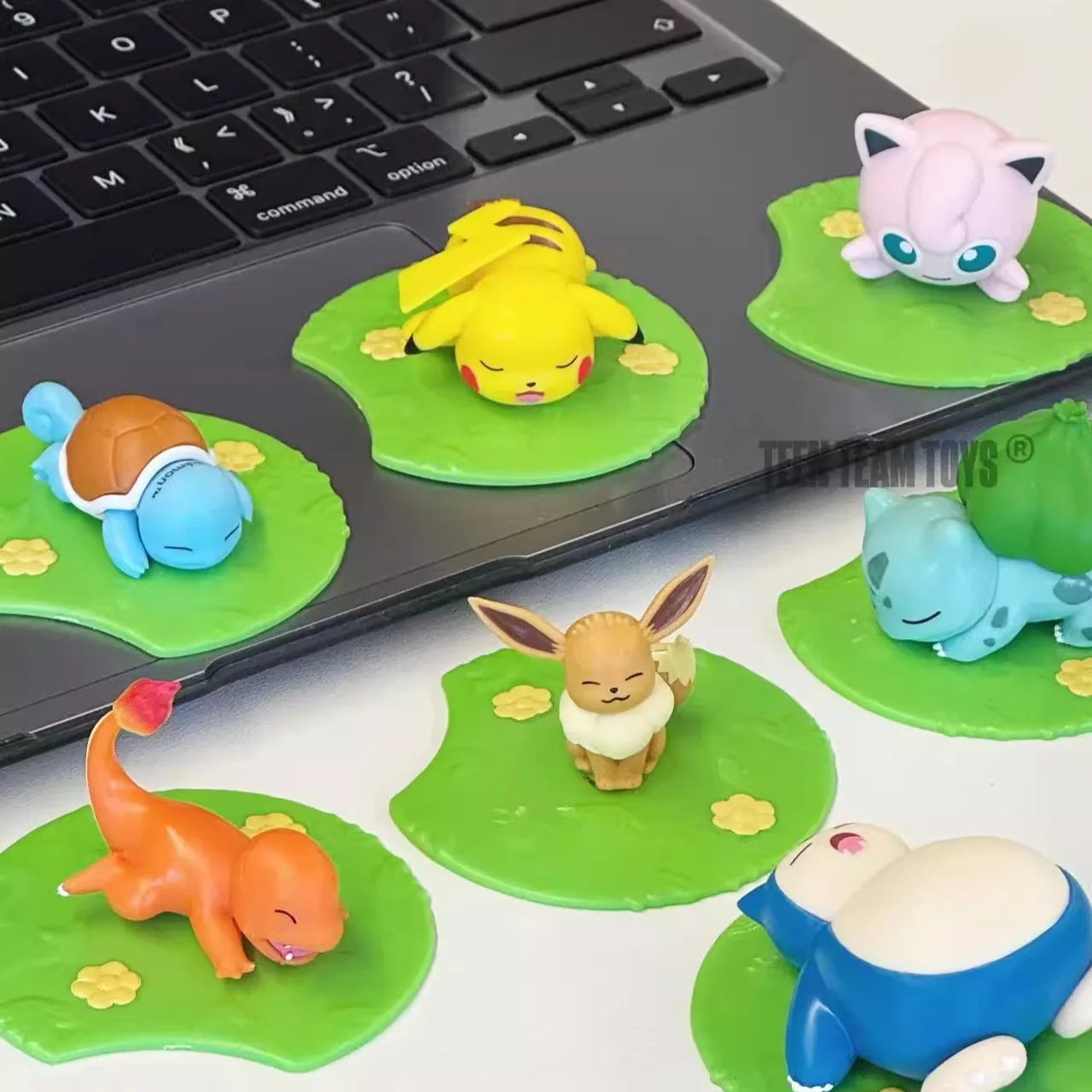 Genuine Pokémon Keychain – Pikachu, Snorlax, Eevee & Bulbasaur Anime Action Figure Toy Keyring Gift