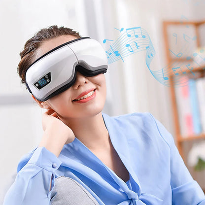 6D Smart Eye Massager — Vibration & Hot Airbag Compress, Bluetooth Music Eye Massage Glasses for Relaxation & Fatigue Relief