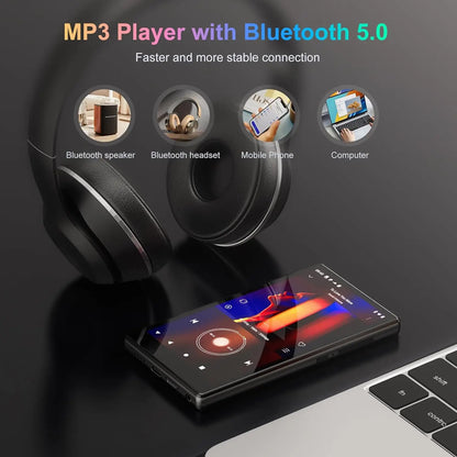 Android 13 MP3 MP4 Player - 1080P 4.7-Inch Touchscreen Media Player with Bluetooth, WiFi & Expandable Storage