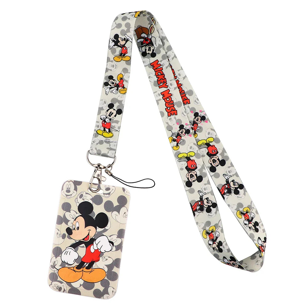 Lilo & Stitch Cute Couples Lanyard – Keychain, ID Badge Holder & Phone Strap with Card Cover Charm Accessories