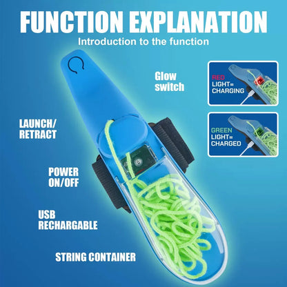 Spider Silk Wrist Launcher - USB Rechargeable Luminous String Shooter Cosplay Toy