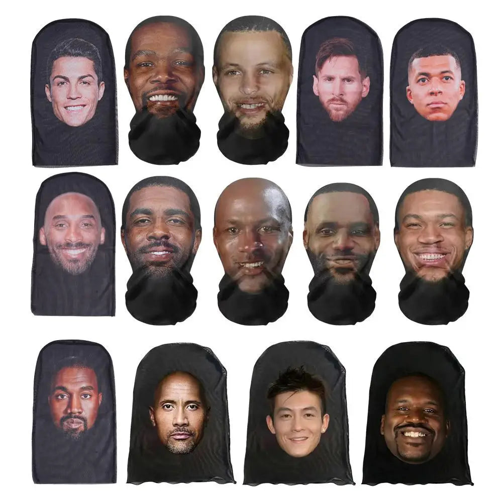 3D Balaclava Mask Hat - Seamless Kanye Face Mask for Pranks, Celebrity Hip Hop Hood Headgear
