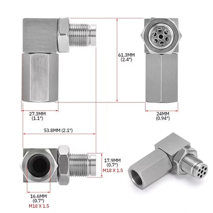 New 90 Degree Oxygen Sensor Extender – Mini Catalyst Lambda O2 Adapter, M18*1.5 Universal CEL Fix