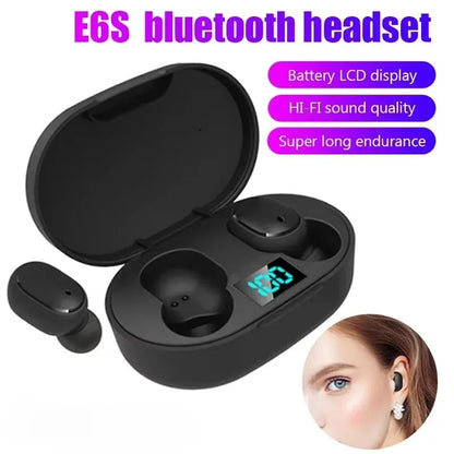 E6S TWS Bluetooth Earphones – Wireless Noise Cancelling Headset with Mic for Xiaomi & iPhone