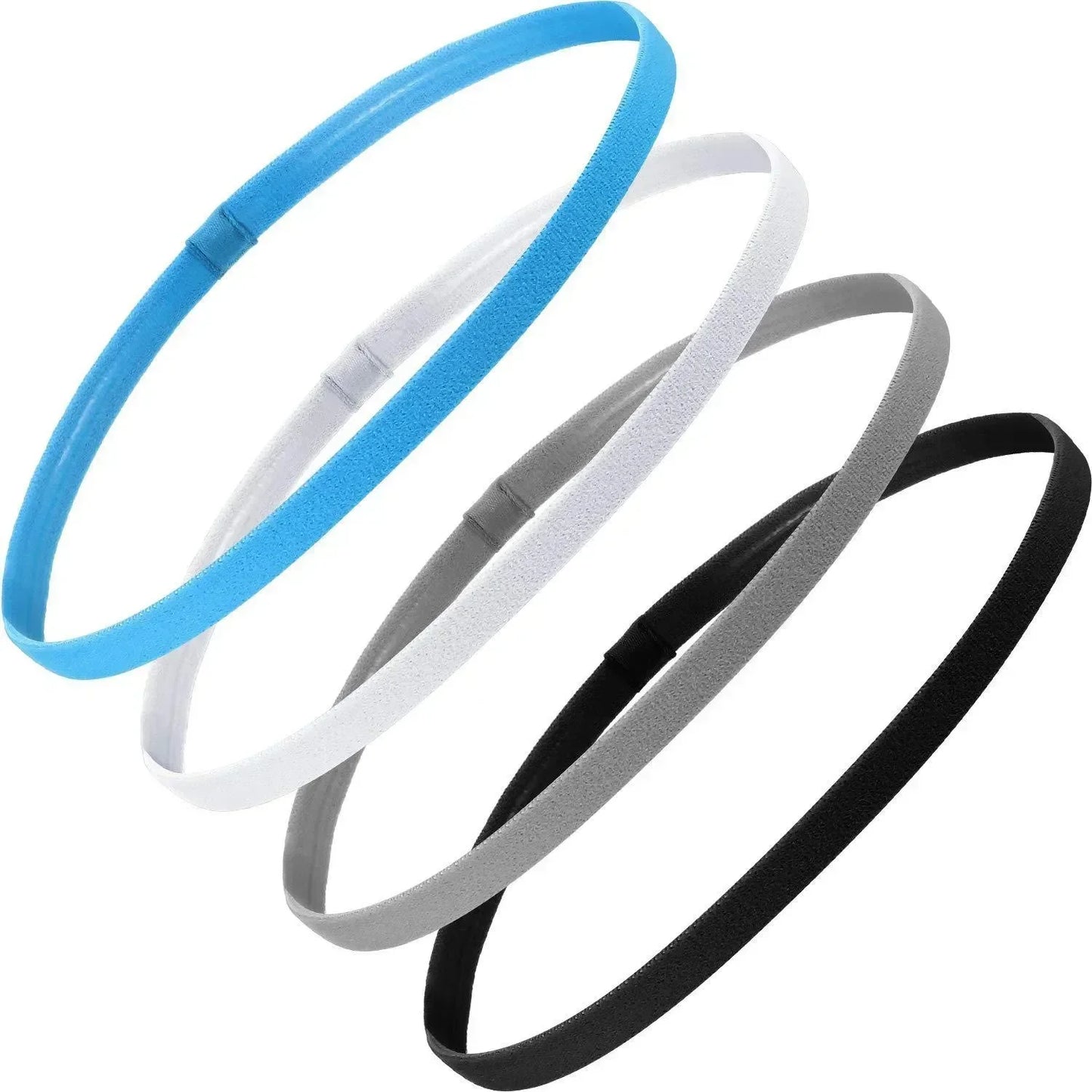 4 Pack Non-Slip Elastic Sports Headbands – Thick Sweatbands for Men & Women, Exercise & Outdoor Use
