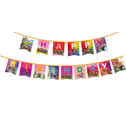 Hot Robot Roblox Kids Party Supplies Set – Disposable Tableware with Paper Plates, Cups, Balloons for Birthday & Baby Shower Decorations