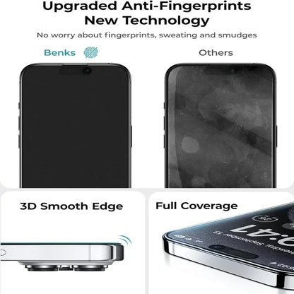3Pcs Oleophobic Coating Screen Protector for iPhone 11-16 Pro Max, Plus, XR & XS – Dust-Free Matte Glass Installation