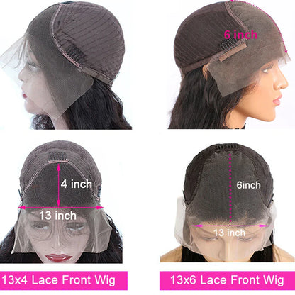 HD Lace Front Human Hair Wig – Straight 13x4 13x6 Transparent Lace Frontal, Pre-Plucked Glueless Wig for Women