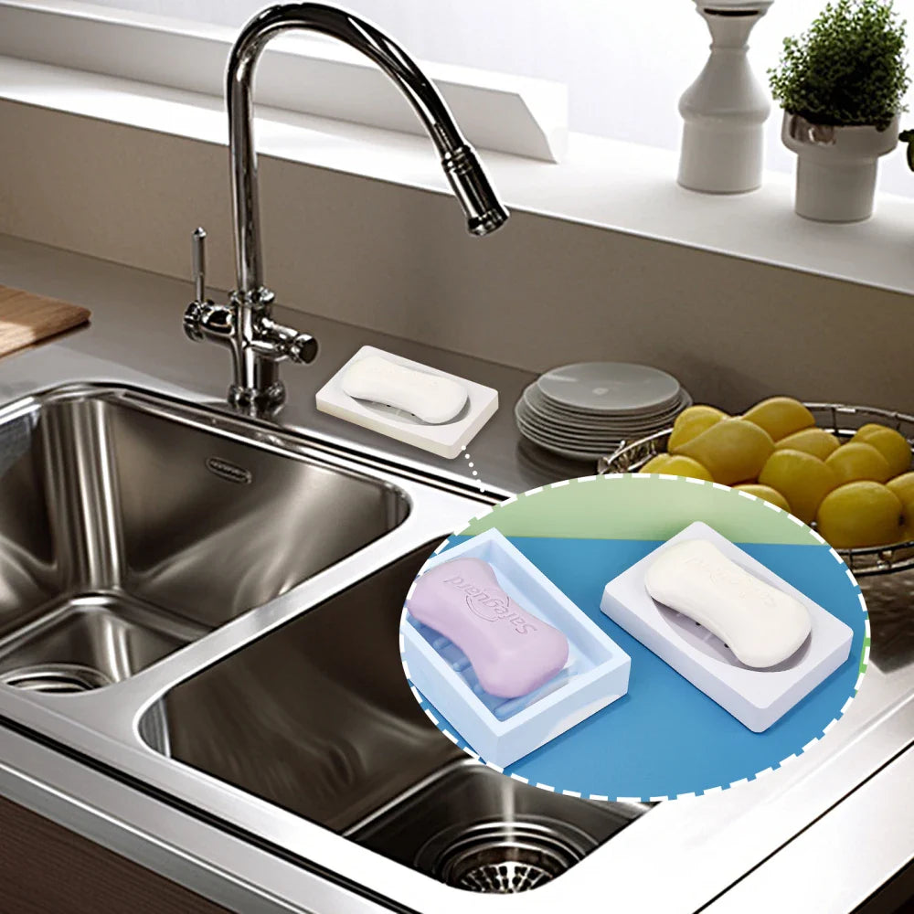 DIY Silicone Soap Dish Mold – Epoxy Resin Soap Holder with Drain, Practical Storage Box for Home Decoration