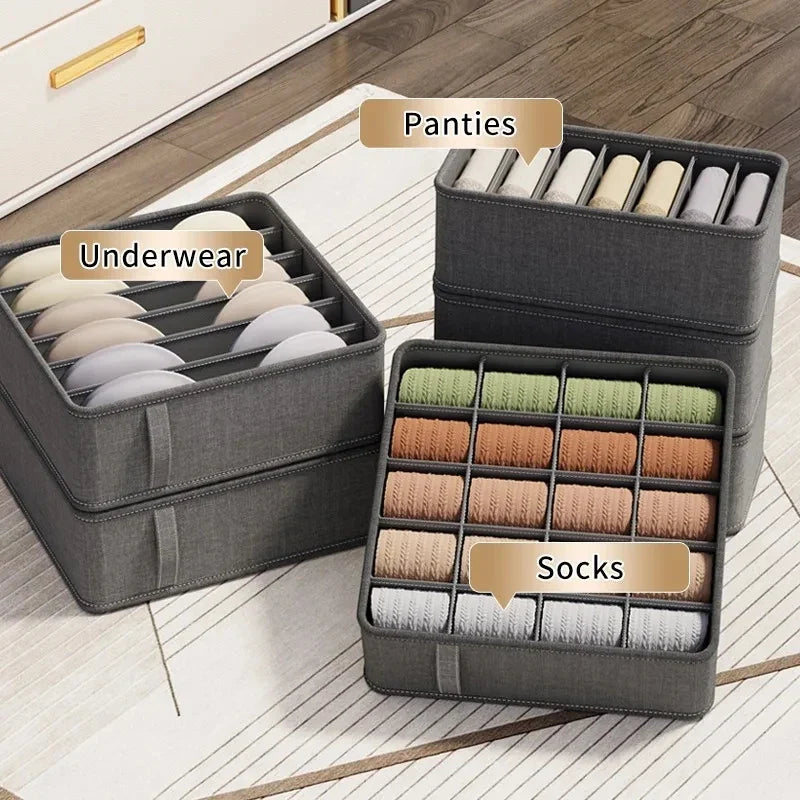 Underwear & Socks Cabinet Drawer Organizer – Wardrobe Storage Box for Clothes, Ties, Pants & Bras