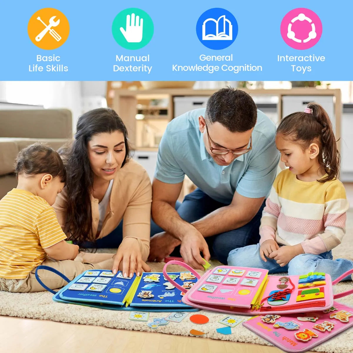 Montessori Busy Board for Toddlers – Sensory Busy Book for Early Education & Fine Motor Skills Learning Toys