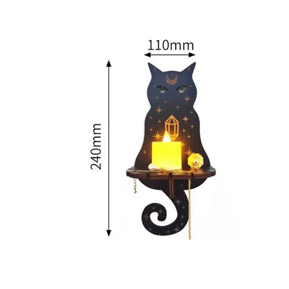 Stone Wall Shelf - Handcrafted Wooden Hanging Display Shelf for Candles, Home Decor and Accessories