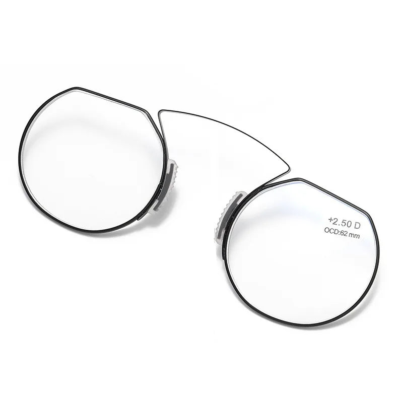 Clip-On Nose Reading Glasses – Anti-Blue Light Presbyopic Eyewear for Men & Women, 1.5 Magnification
