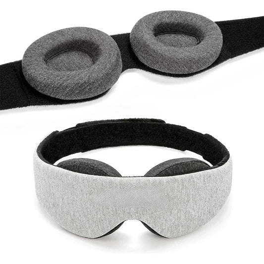 Black 3D Sleep Mask – Memory Foam Eye Shade, Breathable Patch & Relaxing Sleep Aid for Women & Men