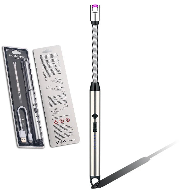 USB Rechargeable Windproof Arc Lighter – Electric Plasma Ignition Tool for Gas Stoves, Candles, BBQ & Outdoor Camping Use