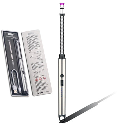 USB Rechargeable Windproof Arc Lighter – Electric Plasma Ignition Tool for Gas Stoves, Candles, BBQ & Outdoor Camping Use