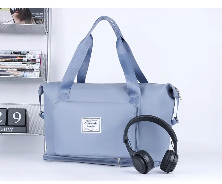 Large Capacity Travel Bag — Expandable, Waterproof, Foldable Luggage Organizer