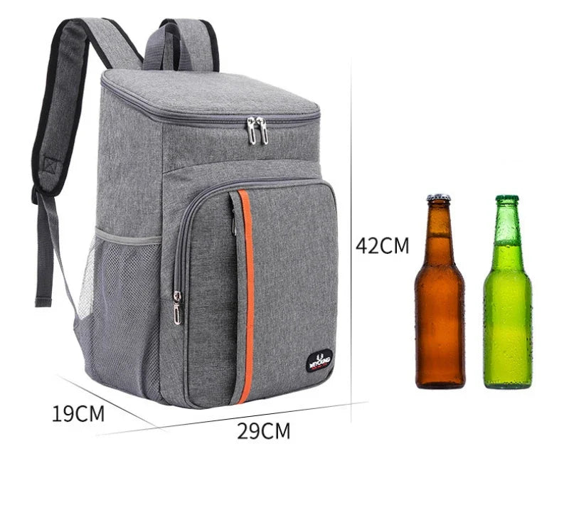 18L Portable Thermal Lunch Bag – Durable Waterproof Insulated Cooler for Food, Camping, and Outdoor Ice Storage Backpack
