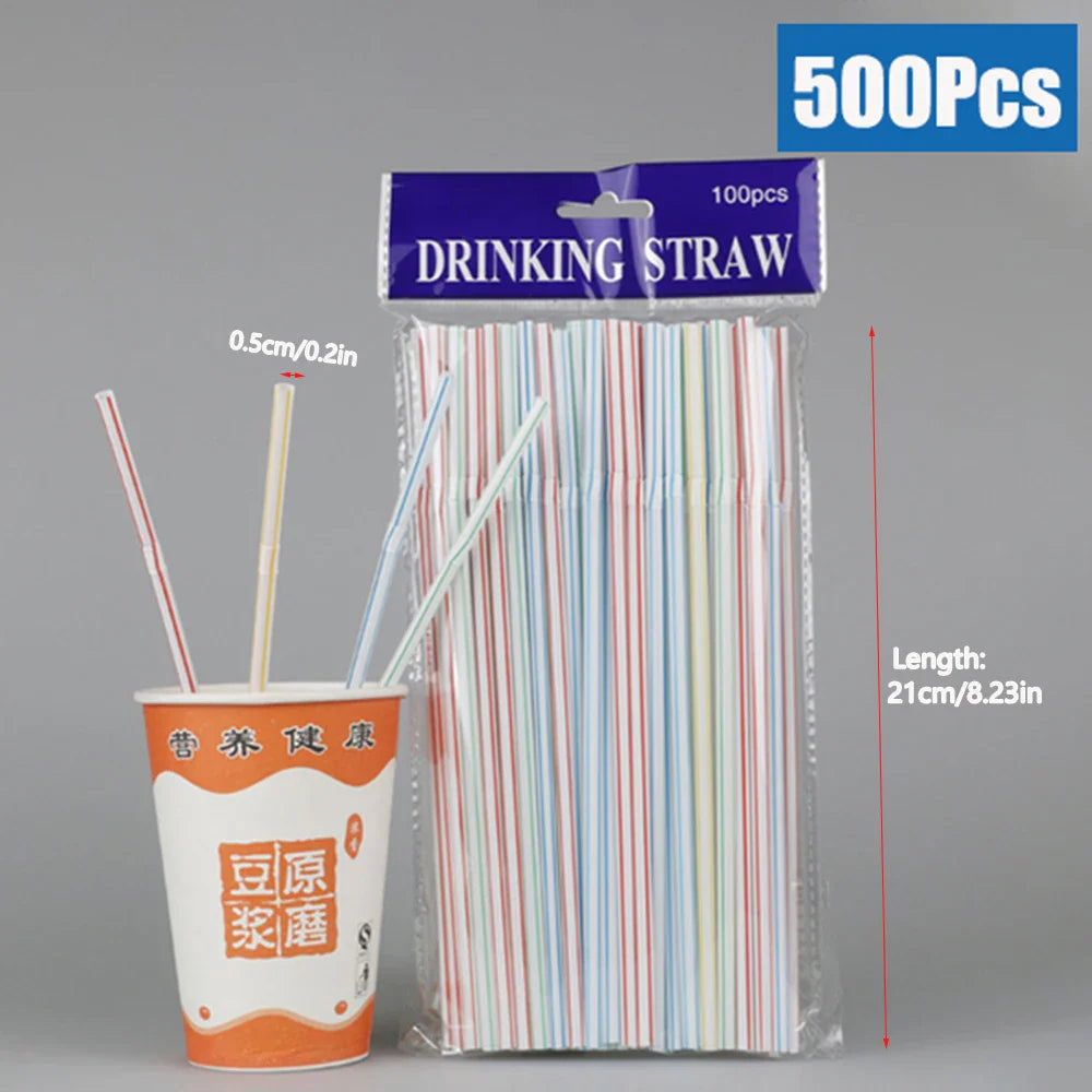 50-3000Pcs Multicolor Drinking Straws - Black Beverage Straws for Milk Tea, Bar, Party, Wedding & Kitchen Accessories