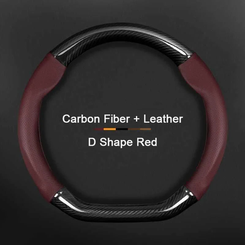 Hyundai Carbon-Fiber Leather Steering Wheel Cover — Fits i20/i30/i40/ix25/ix35/ix55/Elantra/Tucson/Sonata/Solaris/Palisade/Nexo