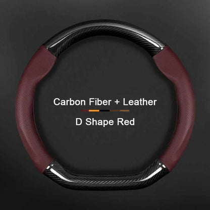 Hyundai Carbon-Fiber Leather Steering Wheel Cover — Fits i20/i30/i40/ix25/ix35/ix55/Elantra/Tucson/Sonata/Solaris/Palisade/Nexo