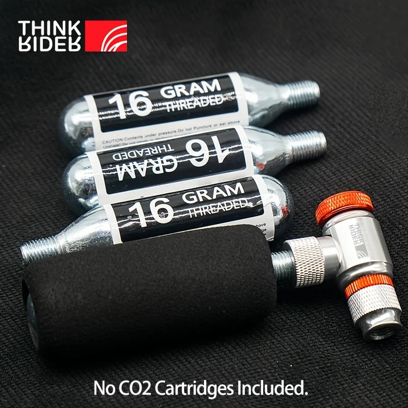 ThinkRider Mini CO2 Bike Pump - Aluminum Bicycle Inflator with Schrader & Presta Adapter