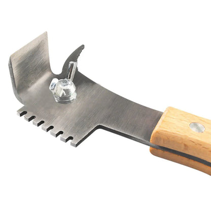 Multifunctional Hive Scraper with Wood Handle - Essential Beekeeping Hive Tool for Apiculture