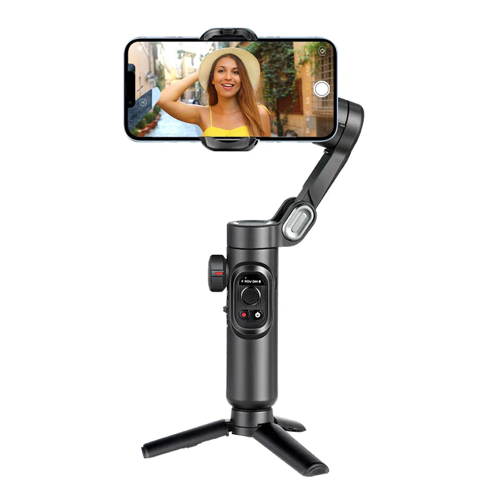 AOCHUAN 3-Axis Handheld Gimbal Stabilizer – Smartphone Stabilizer with Fill Light, Face Tracking for iPhone & Android, Tiktok & Vlog Smart XE