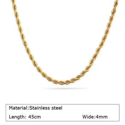 Chunky Gold-Plated Link Necklace — Stainless Steel Oval Chain Choker for Women, Minimalist Jewelry