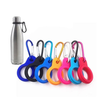 Aluminum Sports Kettle Buckle – Outdoor Carabiner Water Bottle Holder with Rubber Hook for Camping & Hiking