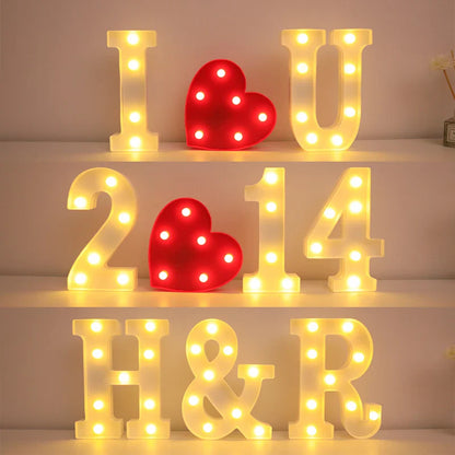 Wedding Decorative Name Letters - LED Alphabet Lights, Luminous Number Lamp for Night Light, Party, Baby Bedroom, and Home Decoration