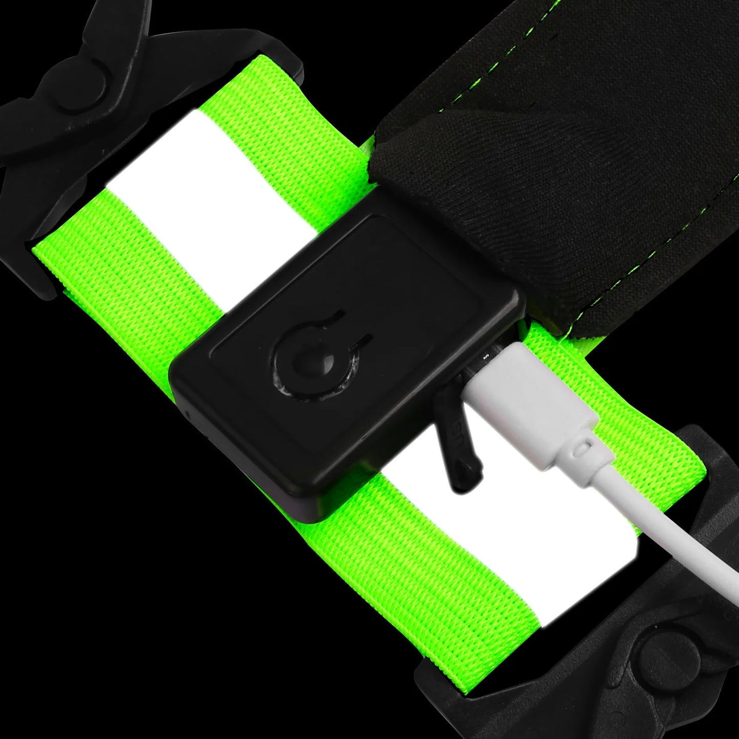 LED Running Vest – USB Rechargeable Reflective Glowing Straps for High Visibility Night Running & Cycling, Elastic Safety Band